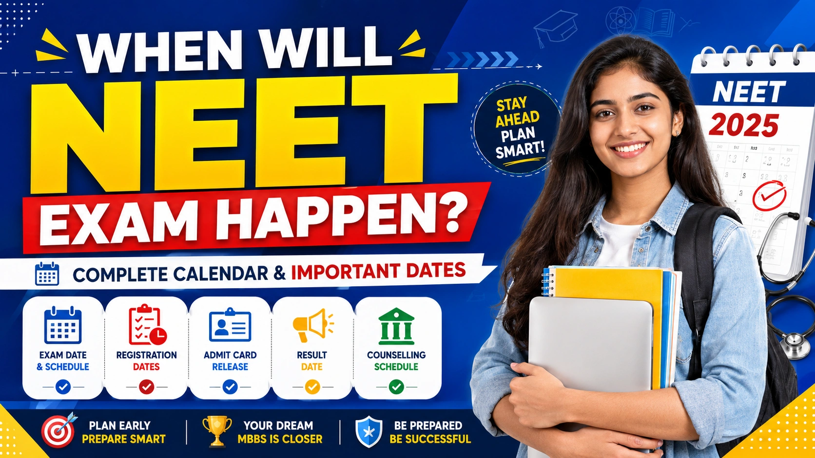 When will the NEET examination occur? entire Calendar & crucial Dates